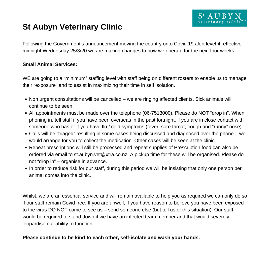 St Aubyn Veterinary Clinic - Animals In The Family